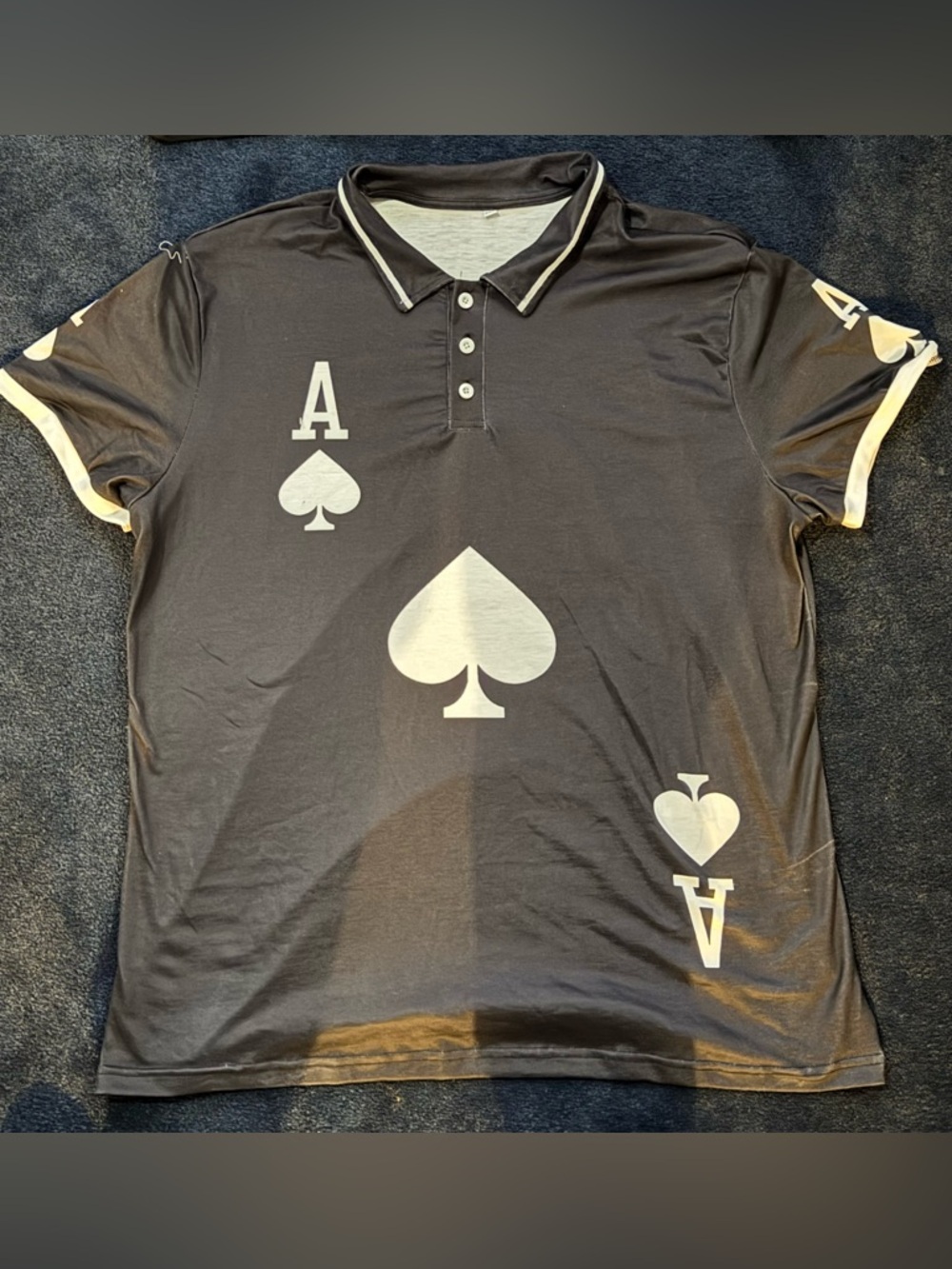 Men’s Amazon Basics - Black Ace of Spades Graphic Polo (Size: XL)